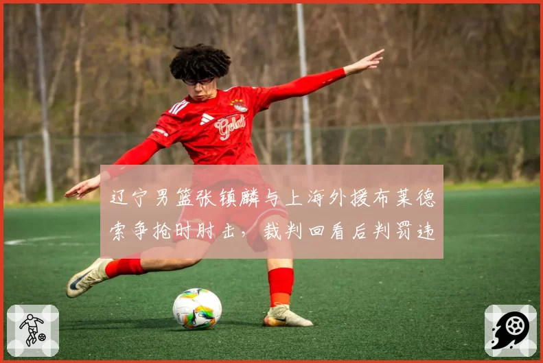 辽宁男篮张镇麟与上海外援布莱德索争抢时肘击，裁判回看后判罚违体
